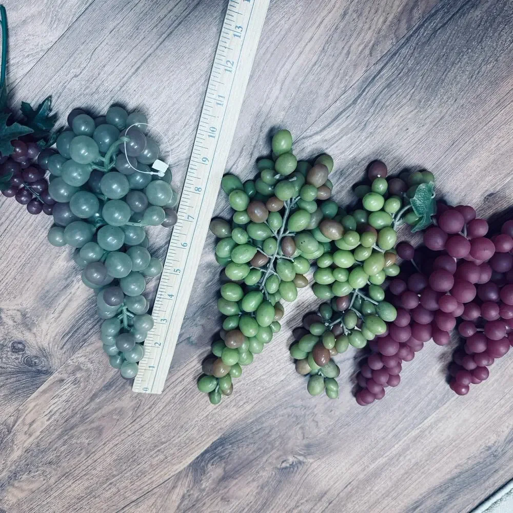 Grape Clusters Lot Artificial Fruit Red Purple Green Grapes Rubber Plastic Bunch